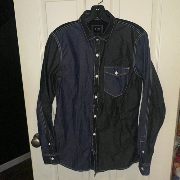 ARMANI EXCHANGE MEN'S LONG SLV COTTON/SILK LUXURIOUS SHIRTBRAND NEW SZ MED - Picture 1 of 4